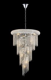 Alexandra Polished Chrome Crystal Ceiling Lights Diyas Statement Crystal Fittings